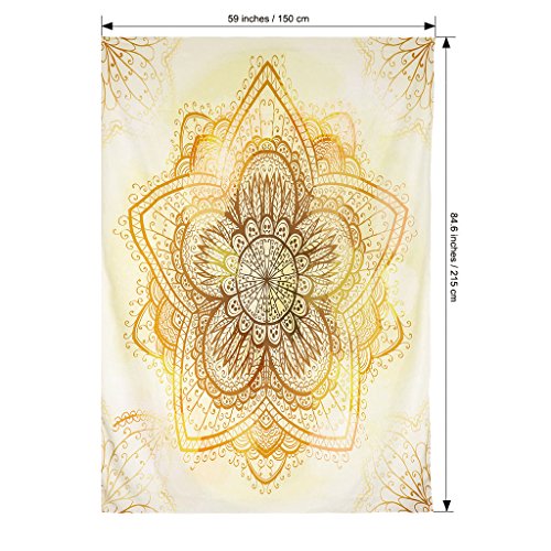 Finether indischer Wandteppich Wandbehang Mandala Tuch Wandtuch Gobelin Tapestry Goa Indien Hippie-/ Boho Stil als Dekotuch /Tagesdecke indisch orientalisch psychedelic 215 x 150 cm FT-293 - 7