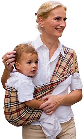 Babytuch – The Baby Sling Without Knots | no Wrapping, no Tying - Totally Easy to Handle | one Size fits for Newborns and Toddlers | Classic Check (7)