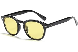 SHEEN KELLY Gafas de sol redondas vintage para mujeres y hombres, estilo Johnny Depp, coloridas, ovaladas, transparentes, tintadas, pirata, capitán