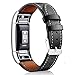 Produktbild Hunpta Klassisches Leder Armband mit Metallverbindern für Fitbit Charge 2 (Schwarz F)