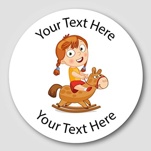 48 30mm Personalised 'Rocking Horse' Children's School Reward Stickers