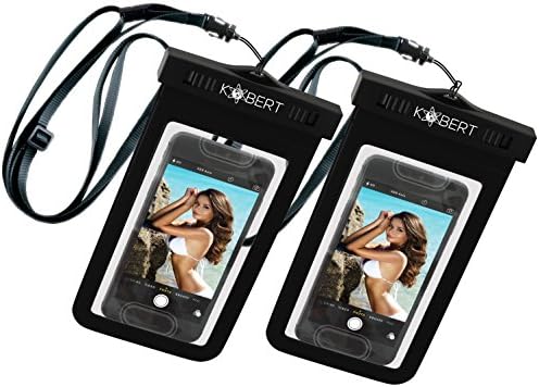 Kobert Waterproof Cell Phone Case (Deluxe Navy - 2 Pack) Dry Bag Pouch for Apple Touch ID iPhone 8 X 7 Plus 7 6s 6s Plus, Samsung Galaxy s7 s7 Edge, Any Phone up to 6 inches, Adjustable Lanyard