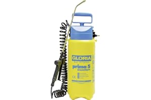 GLORIA Tryckspruta prima 5 Comfort | Med spiralslang & kompressoranslutning | 5 L | Bekväm utrustning med 2,5 m spiralslang