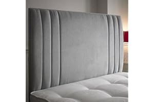 mm08enn BEAUTIFUL SIDE BAR HEADBOARD IN CHENILLE FABRIC IN 30" IN (4ft6 double, grey)