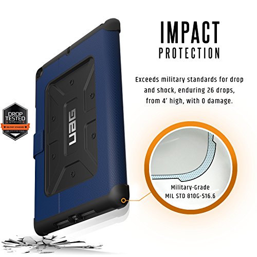 Urban Armor Gear Schutzhülle nach US-Militärstandard für Apple iPad 9,7″ (2017) / iPad Air – blau [Verstärkte Ecken | Wake/Sleep | Sturzfest | Antistatisch | Standfunktion] – IPD17-E-CB - 2