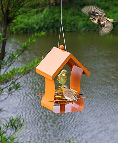 Realsun Garden Hanging Bird Feeder Station Wild Bird Feeder Outdoor(Orange)