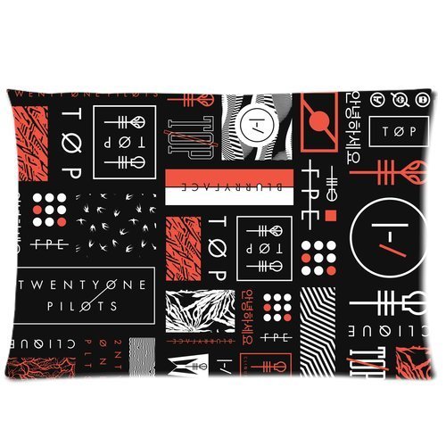 Twenty One Pilots Custom Cotton&Polyester Zippered Pillowcase 20x26 (Twin Sides)