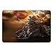 Produktbild Bathroom Bath Rug Kitchen Floor Mat Carpet,Lake House Decor,Fantasy Castle on Top of the Cliff with Lightning Supernatural Place Fiction Print,Orange Brown,Flannel Microfiber Non-slip Soft Absorbent