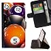 Produktbild Graphic4You Billard Billardspiel Kugel 8 Ball Brieftasche Leder Dünn Hülle Tasche Schale Schutzhülle für Motorola Moto Z2 Force Edition/Moto Z2 Play