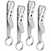 Produktbild com-four® 4 EDC Suspensions Clip aus verchromten Zink mit Schlüsselring (04 Stück - Clip)
