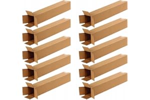 EraGreen Premium Shipping Tube Square Pack of 10 - Box 100 x 100 x 1200 mm Shipping Box DHL, DPD, GLS Folding Box Single Corrugated FEFCO201 B-Shaft