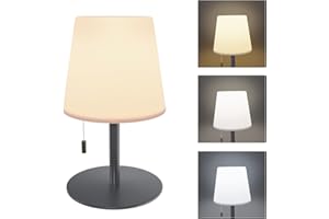 ‎GGII Led Outdoor Akku Tischlampe, Dimmbar Akku Tischleuchte, USB Aufladbar Tischleuchte Kabellos, Dimmbares Nachttischlampe, IP44 Wasserdicht, Led Outdoor Lampe für Schlafzimmer oder Büro. (Grau)