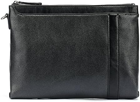BOAOGOS Top Handle Bags 8 inches Unisex Men'S Business Handbags Hand Bag Quality Street Wrist Bag Briefcase Envelope Bag Man Bag,Black