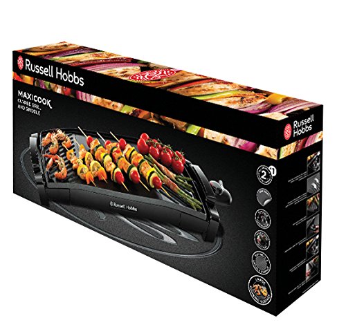Russell Hobbs 22940-56 MaxiCook Teppan-Yaki Tischgrill, 55 x 27 cm große antihaftbeschichtete Grillplatte, 2200 W, schwarz - 2