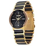 Herren-schwarzes Gold Keramik-Uhren edles Paar Kleid Art und Weise Uhr rinestone Geschäft Armbanduhr
