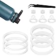 PEUTIER 12pcs Silicone Water Bottle Gasket Replacement for 24/32/40/64 oz, Seal Ring with Tweezers BPA Free Tumbler Lid Gasket Seal Washer O Ring Replacement Thermoflask Accessories
