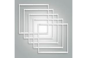 ‎LED UNIVERSUM 5x Aluminium Aufbaurahmen 62,5x62,5cm weiß für Aufbau-Montage eines LED Panels 62x62cm Rasterleuchte Einlegeleuchte Deckenleuchte 628x628x43mm