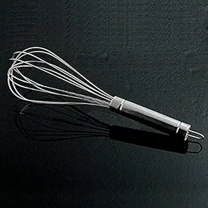 SHIVICREATIONS Stainless Steel Hand Blender Mixer Froth Whisker Latte Maker for Milk Coffee Egg Beater Juice,20 cm (Silver)