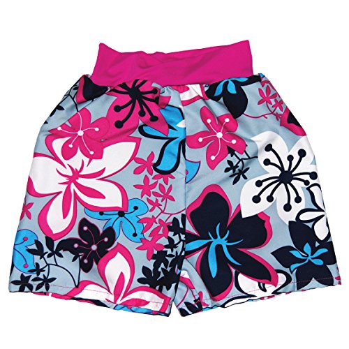 Splash About Kids Surfer Style UV Sun Protection Board Shorts - Pink Hibisbus, 2-4 Years