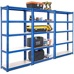 Racking Solutions - 3 unités de rayonnage / étagères garage en acier, charges lourdes, capacité de charge totale 2250kg (5 niveaux 1500mm H x 750mm L x 300mm P) + Livraison Gratuite