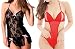 Special Offer! Pack of 2 Babydoll lingerie for Women, Bomshel Women Babydoll Nightwear lingerie with panty (Black , Red) RS.399.00