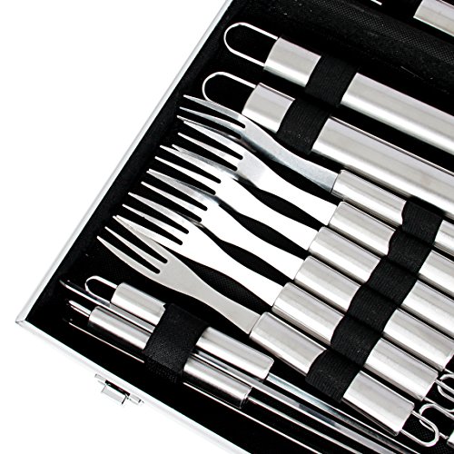 24-teilig Grillbesteck BBQ Besteck Set Grillset Tool Set mit Koffer barbecue … - 6