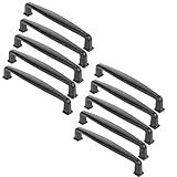 Material: Aleación de zinc creatwls puerta tirador tiradores de cajón rústico envejecido negro armario de cocina tirador Hardware una variedad de tamaños disponibles - 10 unidades, Hole Distance 128mm