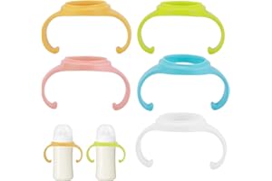 HOUKIPER Baby Fütterung Pflege Flaschenhalter, 5 Stück Easy Grip Standard Kunststoffgriff Kompatibel mit Pigeon Natural Serie, Flaschengriff mit großem Durchmesser (keine Flasche)