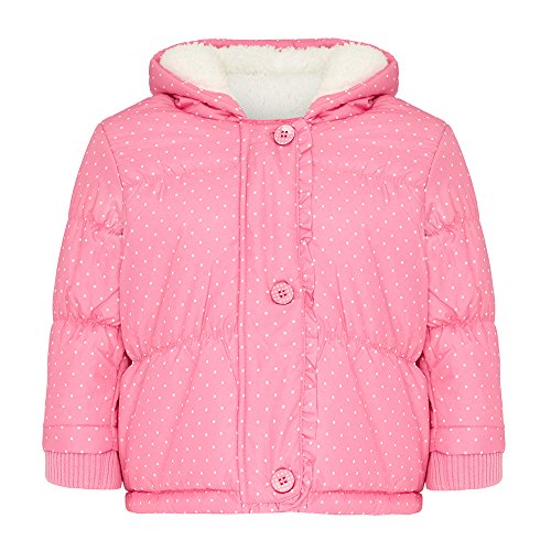 Babaluno Baby - Girls Pink Polka Dot Fleece Lined Coat Size 3-6 Months
