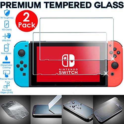 Preisvergleich Produktbild CLKJCAR Displayschutzfolie aus Hartglas für Nintendo Switch Konsole, 2 Stück