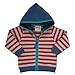 Kite Baby Boys Stripy Zip Through Long Sleeve Hoodie, Red (Red/Grey), 18-24 Months