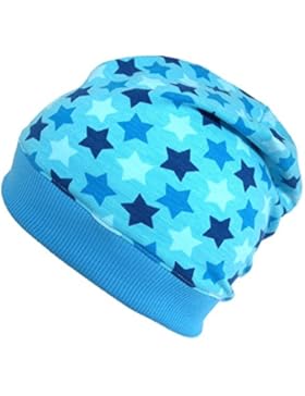 WOLLHUHN ÖKO Leichte Beanie-Mütze mit Sternen in Türkis für Jungen und Mädchen, 40267802