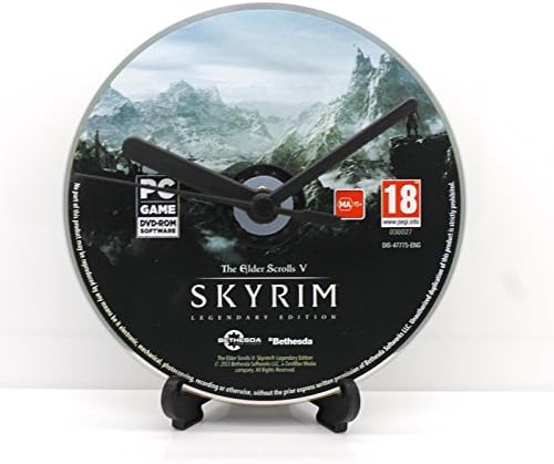 Skyrim The Elder Scrolls Legendary Edition V PC CD Clock Video Game Upcycled Gift Idea