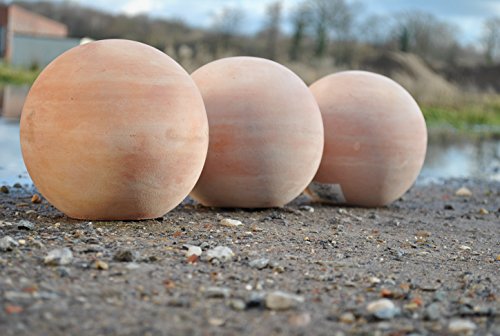 Kugel,Terracotta,hell,12cm,Handarbeit,3er Pack - 4
