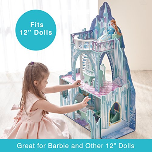 Teamson Kids - Ice Castle Wooden Doll House with 6 pcs Furniture for 12 inch Dolls