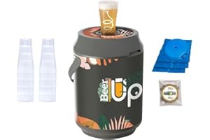 BEER UP décor Life Style Tireuse à bières portative - 10 verres - fûts Beertender - 20h de froid sans électricité - remplissage par le fond des verres