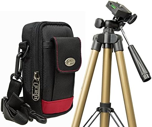 Camera Accessory Set with Outdoor Extreme Camera Bag in Black/Red with Built-in Rain Cape and Ultra-Light Travel Tripod