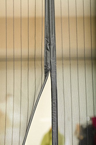 Fliegengitter Tür mit Magnetverschluß, Magnetvorhang Insektenschutz, Magnetischer Türvorhang, für Türen 94 x 206cm, Schwarz - 9