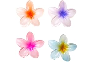 ZSPERKLA 4 Stück Blumen Haarspangen, rutschfeste Niedliche Haarclips Große Haarklammer für Frauen und Mädchen
