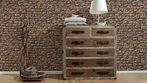 A.S. Creation 907912 Mustertapete in Natursteinoptik Wood`n Stone, beige, braun, schwarz - 4