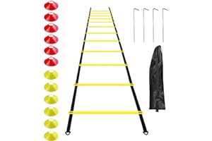 Gvolatee Drabina koordynacyjna do piłki nożnej, drabina Speed & Agility Training Kit Agility z drabinką i stożkiem