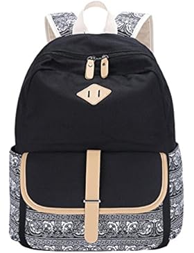 MingTai Schulrucksack Vintage Canvas Rucksack Schultasche Damen Kinderrucksack Schultaschen Daypacks Coole Rucksäcke...