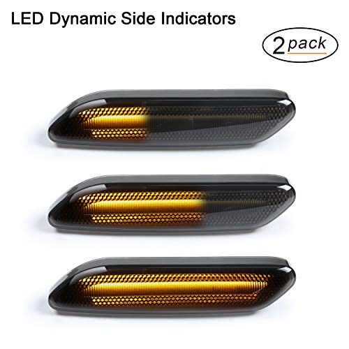 Intermitentes laterales LED Gempro 2 X dinámica LED Intermitentes laterales ámbar 36 SMD con no polaridad CAN-bus Libre de errores OE Socket Fumar para MINI COOPER R60 / R61 2012-2017