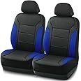 Skechers Memory Foam Car Seat Covers, Lycra Car Seat Covers Thick Memory Foam, Two Front Seat Cover, Airbag Compatible, Automotive Comfort Protection for Most Cars,Trucks, SUVs(Blue)