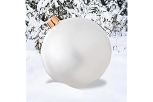 Junerain Gigante Palla di Natale Gonfiabile con pompa ad aria,30/45/65/75 CM Palla di Natale 5 modi per appendere,Palline di Natale Gonfiabili in PVC Palla da Appendere Decorazioni