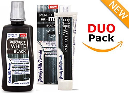 Beverly Hills Formula DUO PACK Perfect White/Black Toothpaste 100ml & Mouthwash 500ml