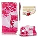 Produktbild SKYXD für Samsung Galaxy S5 / Galaxy S5 Neo Hülle Leder Romantic Couples Folio Klappbar Handy Tasche Schutzhülle [Magnet / Brieftasche Kartenfach / Standfunktion] Klapphülle mit [Handyanhänger + Eingabestift] Zubehör Set für Galaxy S5 / Galaxy S5 Neo Case Bookstyle Flip Leather Cover With [Stylus and Dust Plug]