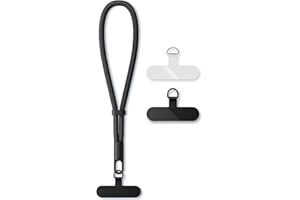 hicoosee Uniwersalny łańcuszek na telefon komórkowy, regulowany wisiorek do telefonu komórkowego, smycz na klucze, pasek na rękę, pasek na telefon, nadgarstek (czarny/różowy/Beżowy/szary)