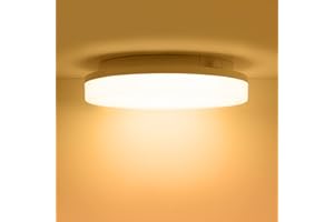 ENUOTEK Dimmerabile Plafoniera LED da Soffitto15W (=100W) 1400LM, Ø22cm Lampada da Soffitto Bagno Bianco Caldo 3000K, Impermeabile IP54 Plafoniera LED Risparmio Energetico Bagno Scale Corridoio Cucina Cantina