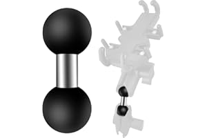 BANTI Ram Mount Moto Adaptateur de Balle à Double Tête 25 mm Arms de Montage à Double Boule Compatible avec RAM Dual Socket à Rotule Support GPS Moto Accessoire Velo (B)